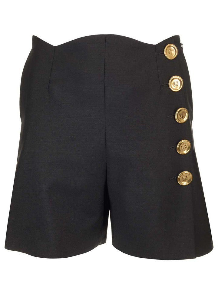 Givenchy Canvas Wool Shorts Trousers - Black | 0dddc967e482ffccb1e0034f28f18286ba9086dd