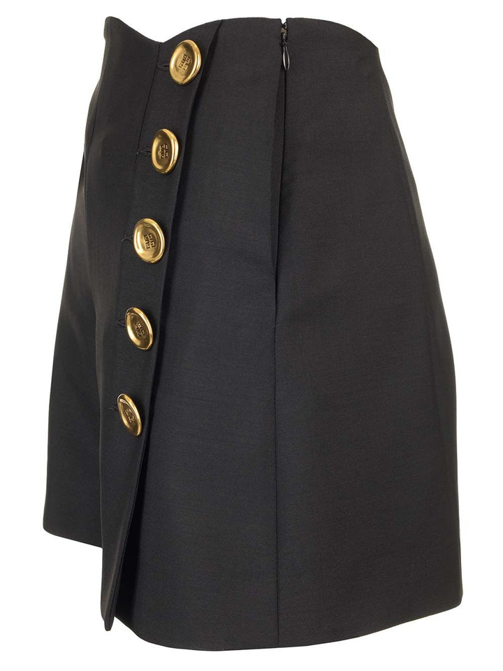 Givenchy Canvas Wool Shorts Trousers - Black | 3490f75098823c62ef4b819447a6204483244187