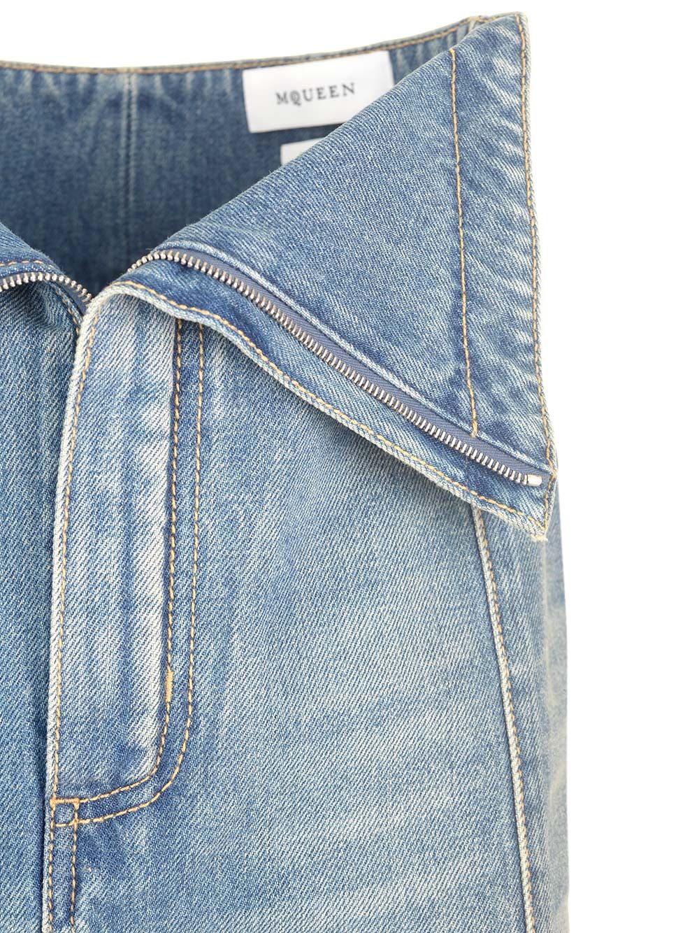 Mcqueen Delavè Denim Midi Skirt Skirts - Blue | 9bfd691d7a8452a4bc49a6e3af62f4169e007052