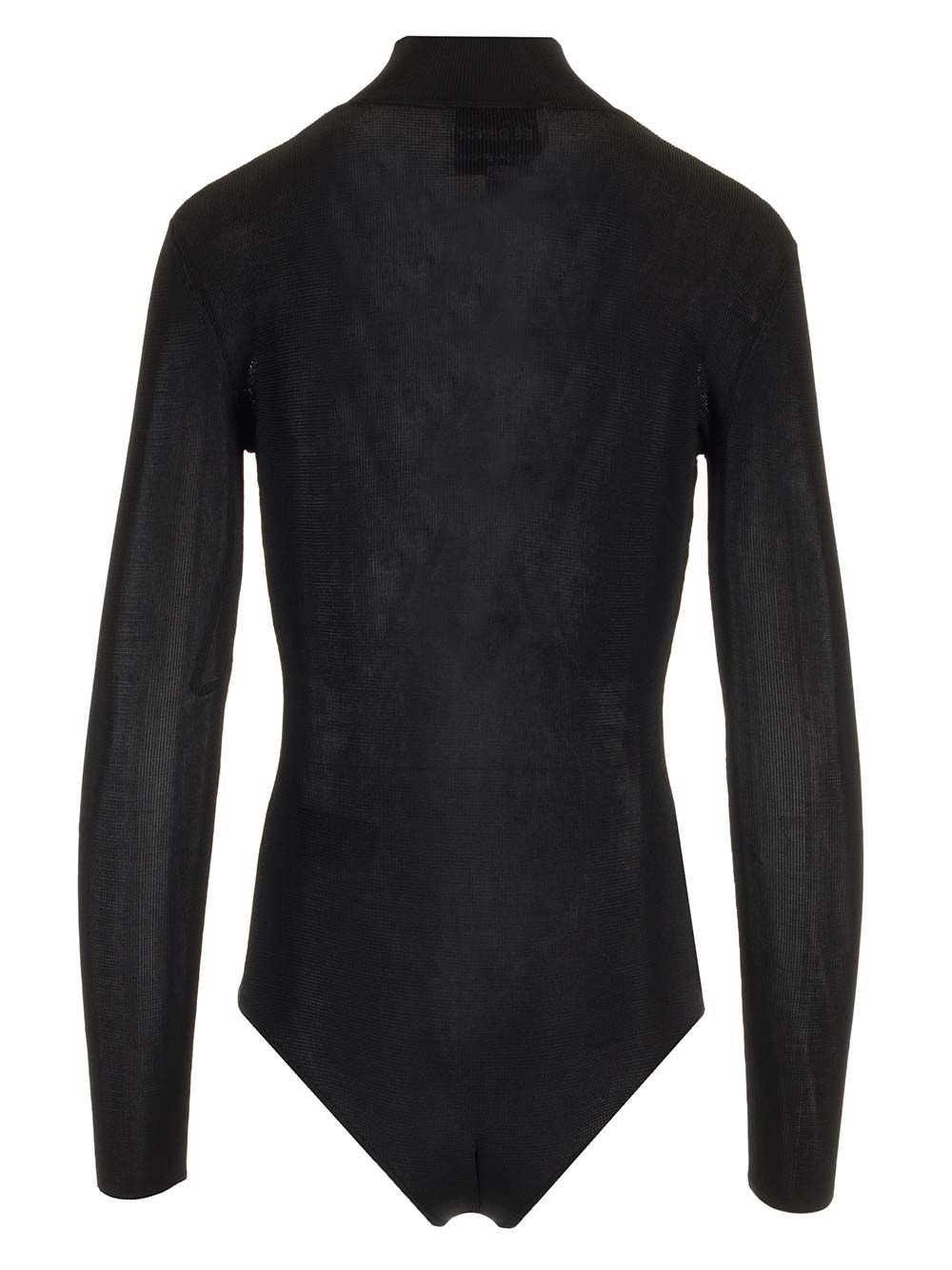 Self Portrait Residency Knitted Bodysuit Tops - Black | 4c5eab86152aa88519e1950d1355b2272ec91429