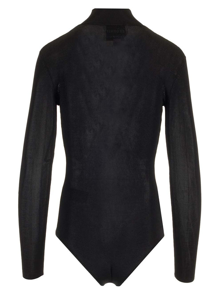 Self Portrait Residency Knitted Bodysuit Tops - Black | 4c5eab86152aa88519e1950d1355b2272ec91429