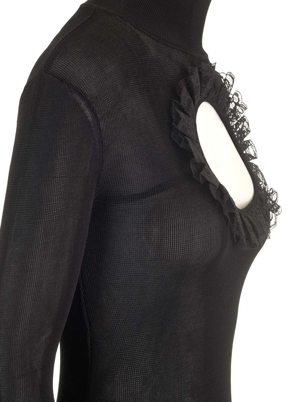 Self Portrait Residency Knitted Bodysuit Tops - Black | febd05fa2b535c5a8299564c6d597833a0c4482f