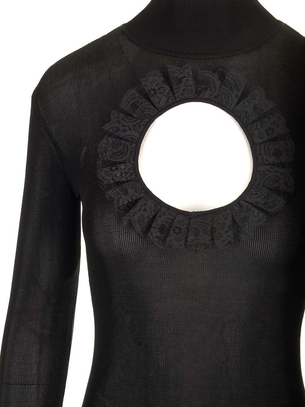 Self Portrait Residency Knitted Bodysuit Tops - Black | dd29b81073b8beb466d91e27e4188aa5aa72d149