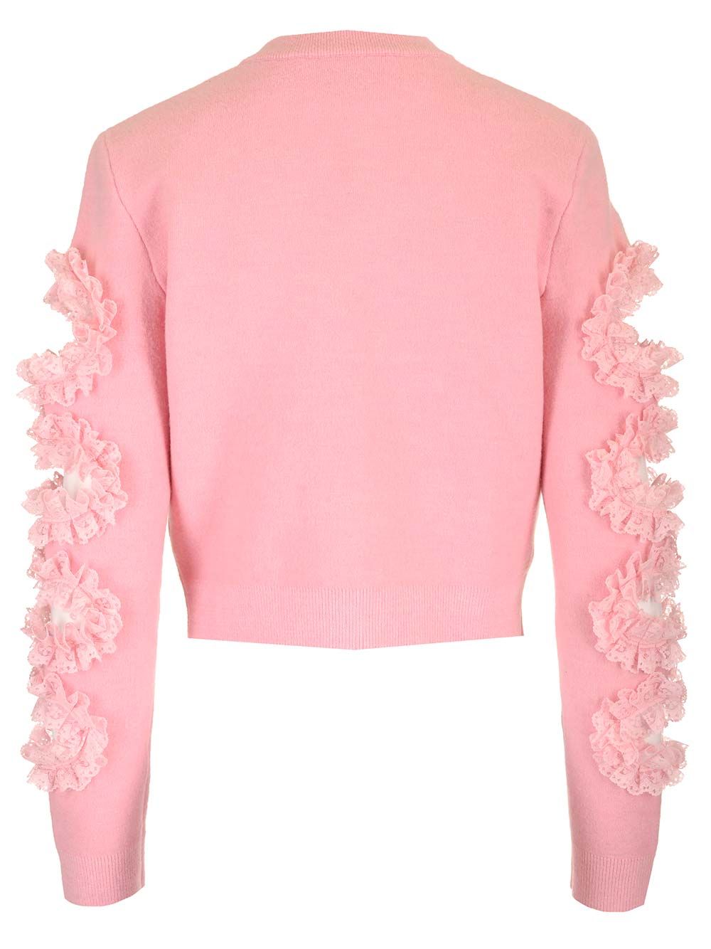 Self Portrait Residency Cut-Out Detailed Cardigan Knitwear - Rose | c802e7995a2fec20be3c7dc388cd4c495106080c