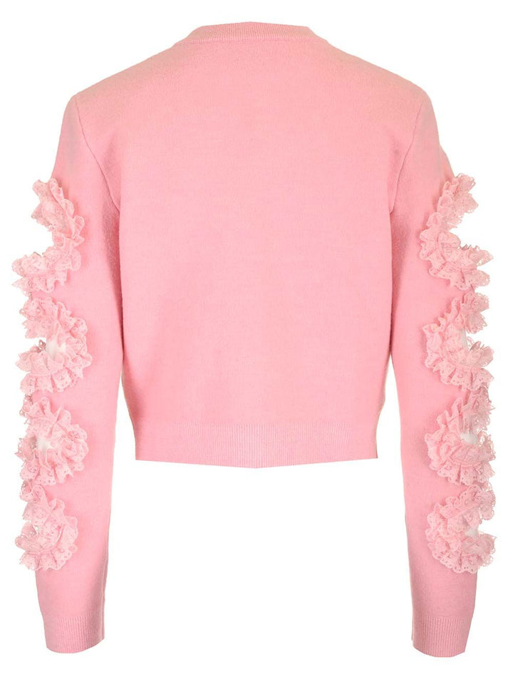 Self Portrait Residency Cut-Out Detailed Cardigan Knitwear - Rose | c802e7995a2fec20be3c7dc388cd4c495106080c
