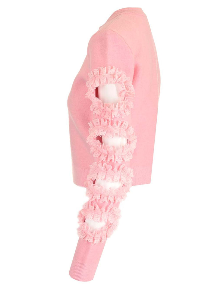 Self Portrait Residency Cut-Out Detailed Cardigan Knitwear - Rose | d01a4d35e8230b1728fd334a95bfd3c86cd3fa4a