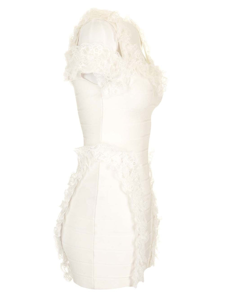 Self Portrait Residency Fitted Mini Dress Dresses - White | f7cff0bc38016644fb8ece283874a7e1a92a7b96
