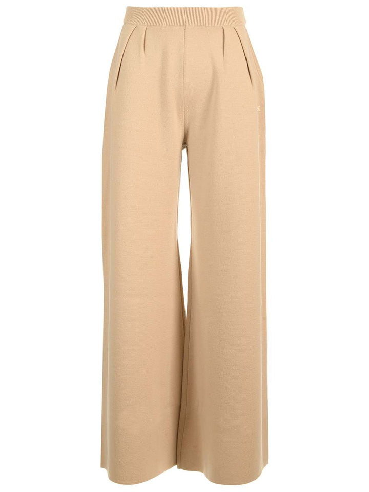 Max Mara Wide Wool Trousers - Beige | 3460b717713395c9409e06004386bfd9708ed16c