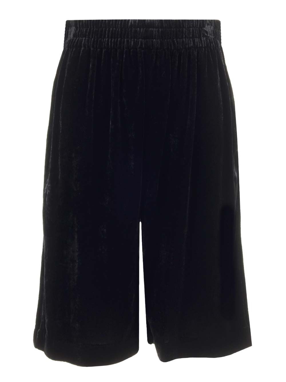 Chloe' Velvet Culottes Trousers - Black | 94d16a7f3170e5ac5a865965f2cd2971bef06241