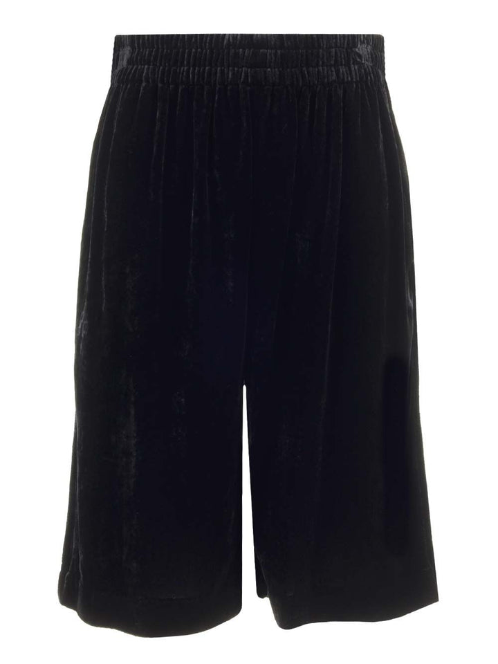 Chloe' Velvet Culottes Trousers - Black | 94d16a7f3170e5ac5a865965f2cd2971bef06241