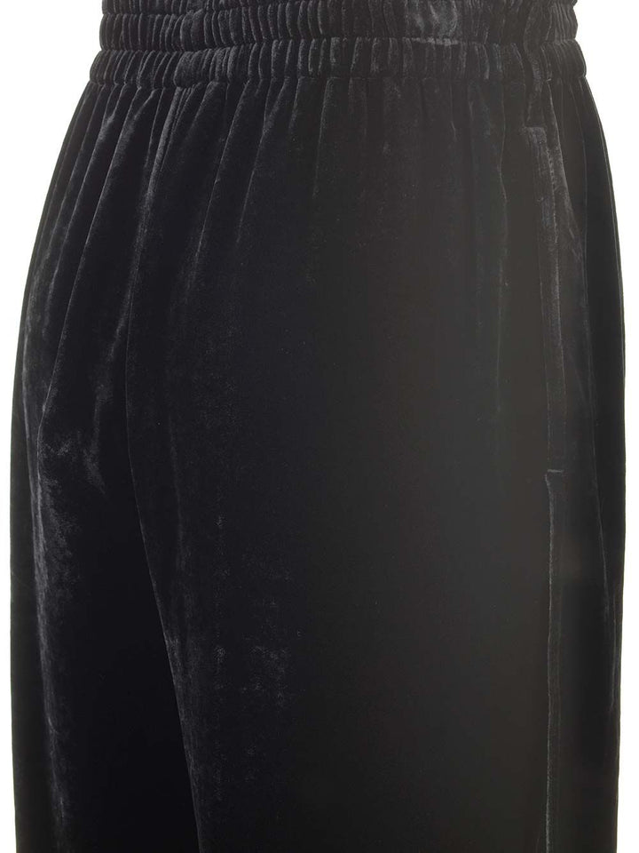 Chloe' Velvet Culottes Trousers - Black | 6174952a91278bfd6996e8c04aa8856ae23805e4