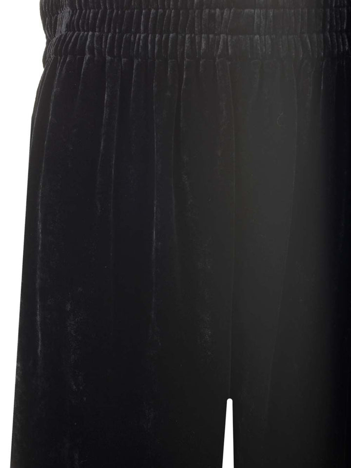 Chloe' Velvet Culottes Trousers - Black | ade5339b80c1878e2af8fec16db62658546e1a92