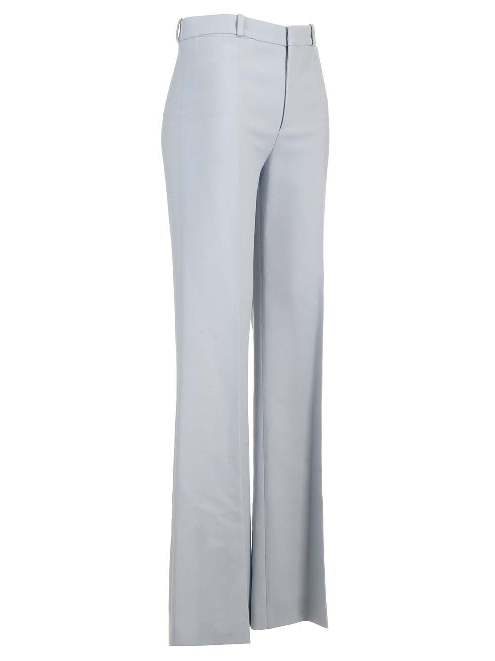 Chloe' Wool Crepe Flared Trousers - Light blue | 8c87e0530c56d1510fd60eef5f0fa25fc3f15f7b