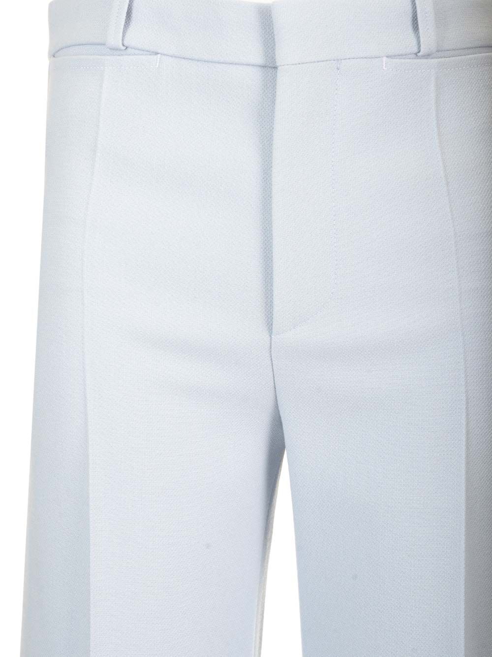 Chloe' Wool Crepe Flared Trousers - Light blue | 97b7c1c16a8f21a01738f71e6957ae6cb02a6645