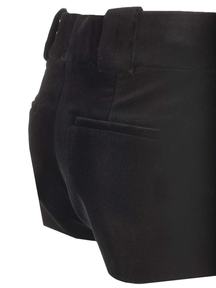 Chloe' Tailored Velvet Mini Shorts Trousers - Black | 0e028623de350371318201761a01023553ac8c23