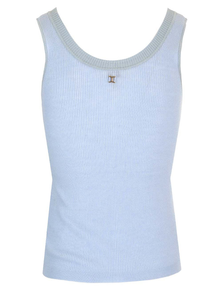 Chloe' Ribbed Wool Tank Top Tops - Light blue | 2681b500edec0724889ec49613d4e49990335b6f
