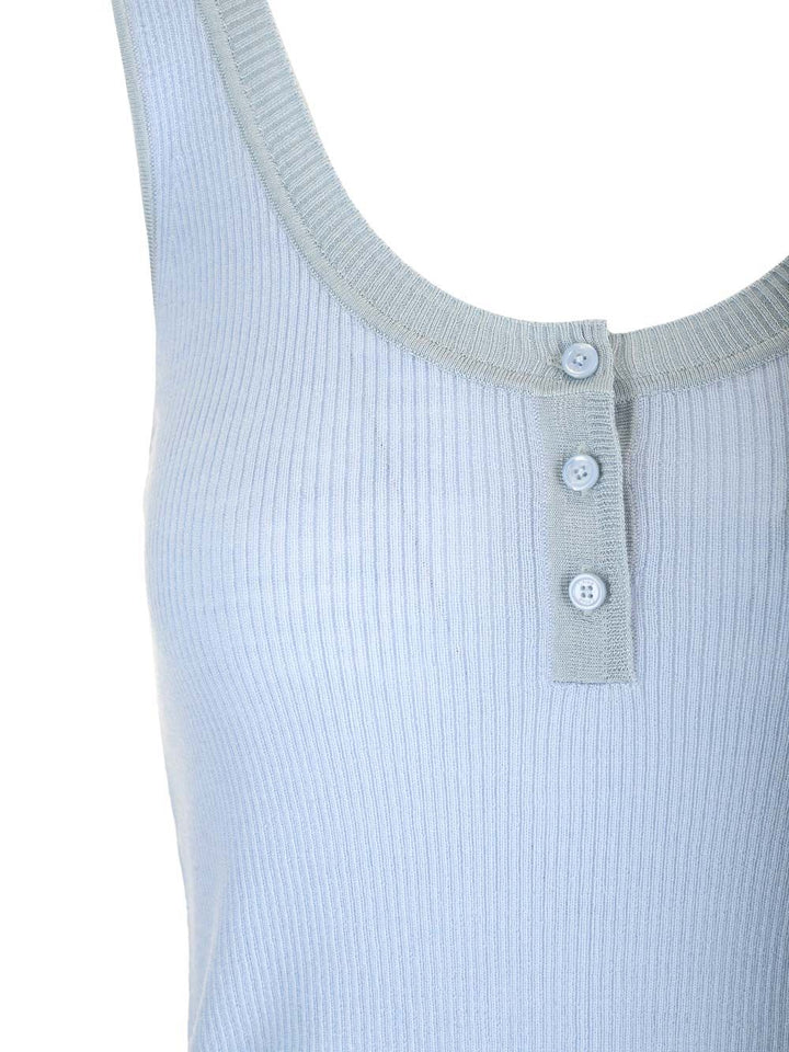 Chloe' Ribbed Wool Tank Top Tops - Light blue | ffb819e9b5fec009cd2e6af7e5eac11387ccdba0