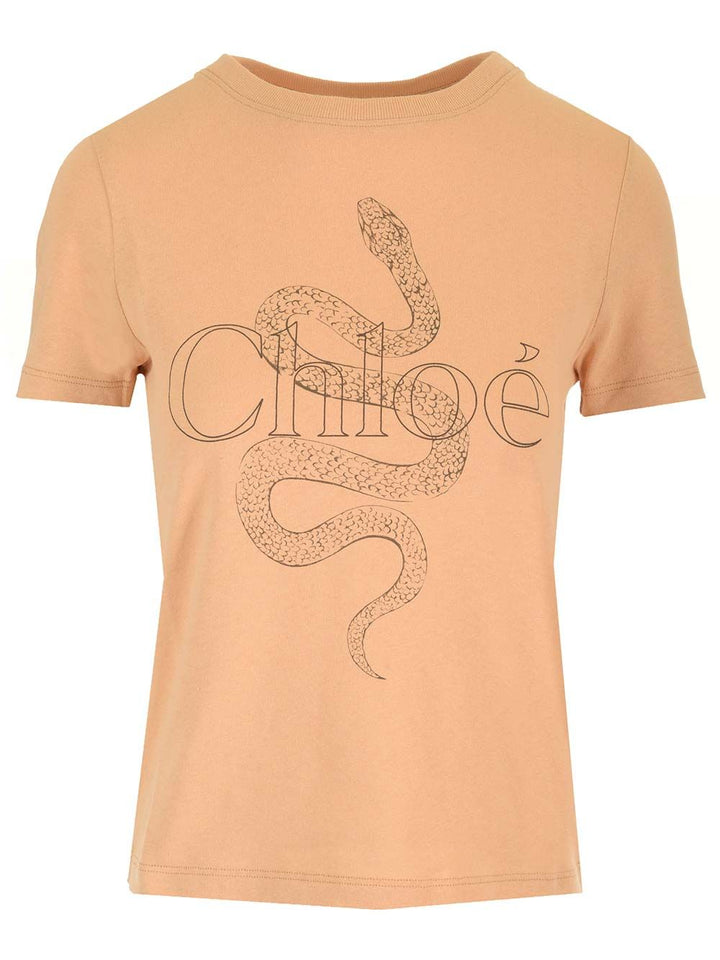 Chloe' Jersey T-Shirt - Brown | 2eb64bb32fc66fca4d8656f6ecb2d5f5d234b3c7