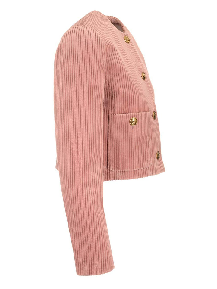 Chloe' Cropped Corduroy Jacket Jackets - Rose | 38d27dd6e93f0e530008537289425ad138a564fa