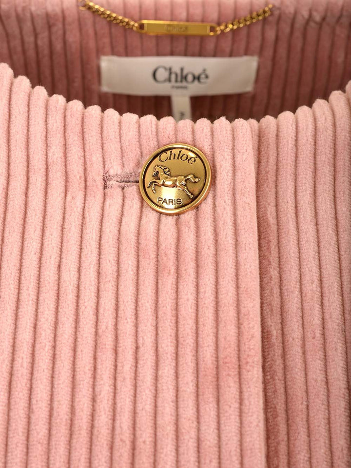 Chloe' Cropped Corduroy Jacket Jackets - Rose | 1df71309b2df9deca62114c1783e60d920e0116b