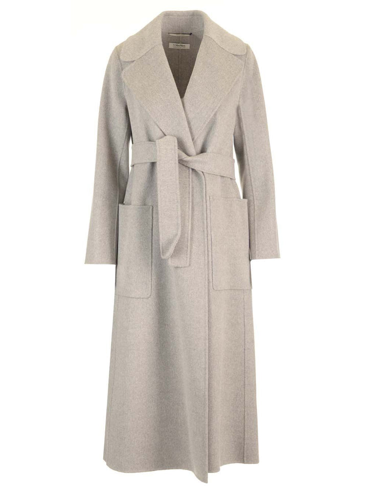 'S Max Mara Long Wrap Coat Coats - Grey | 2f63f9914328b203aeb95878dc004ffd660efb6d