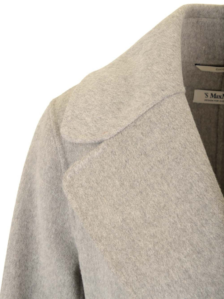'S Max Mara Long Wrap Coat Coats - Grey | 55dd3400b054edbee94f138f72584ab43f529051