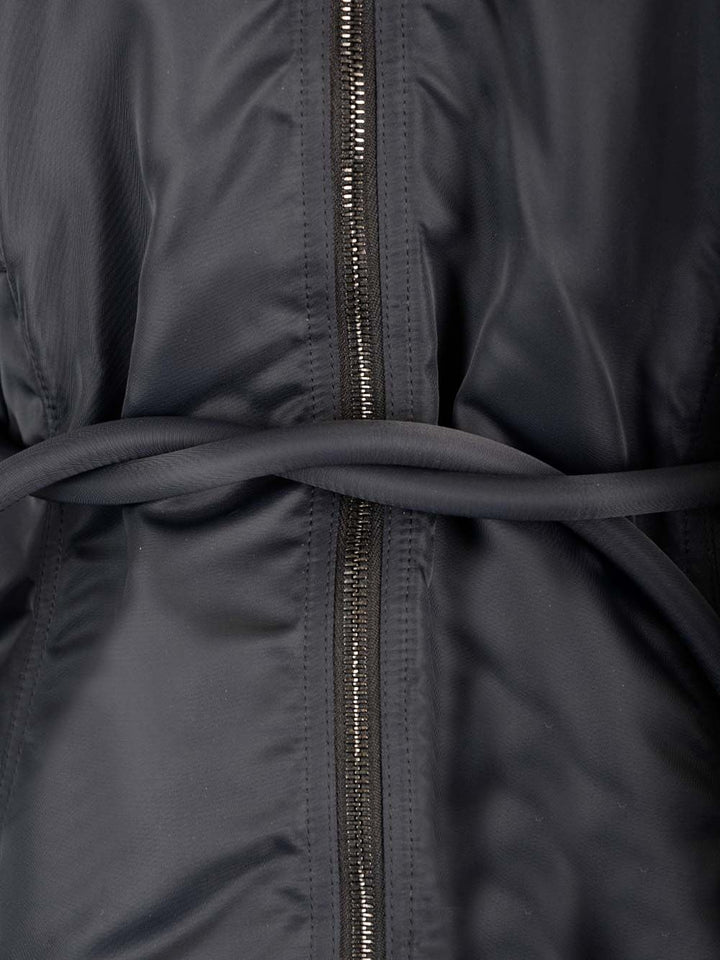 Sportmax Zebu Hourglass Pufer Jacker Eco Leather Belt Coats - Black | 417b580a516cfcb4569274929648811a13bb7ab2
