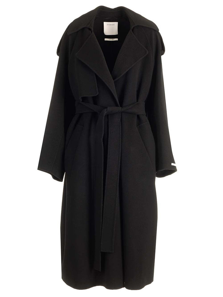 Sportmax Fiore Coats - Black | 60144fb7ffd657c1156c0434fd36e1632e19543e