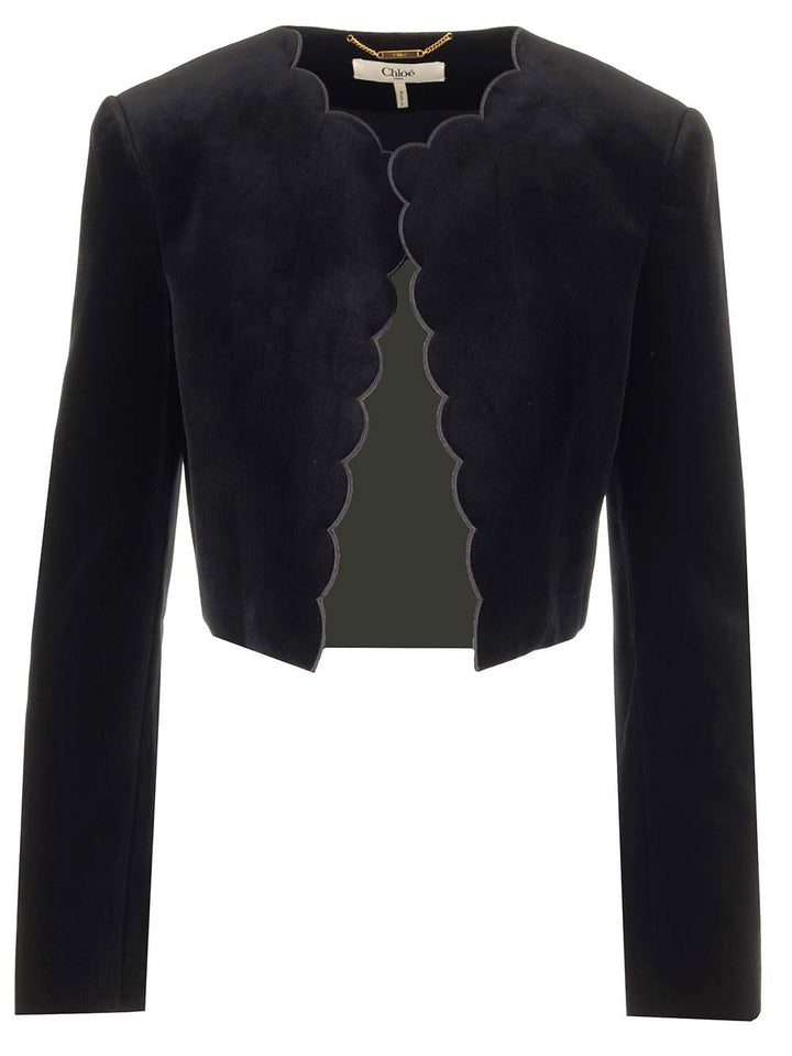 Chloe' Velvet Bolero Jacket Jackets - Black | 8883cffa033bbad4925c7b5fb2f08f6b952977c1