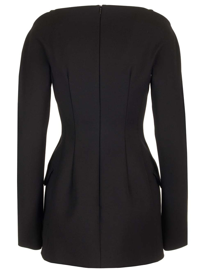 Sportmax Stretch Wool Gabardine Mini Dress Dresses - Black | f4481db228236e3999c92ffd290339b9b6ae7196