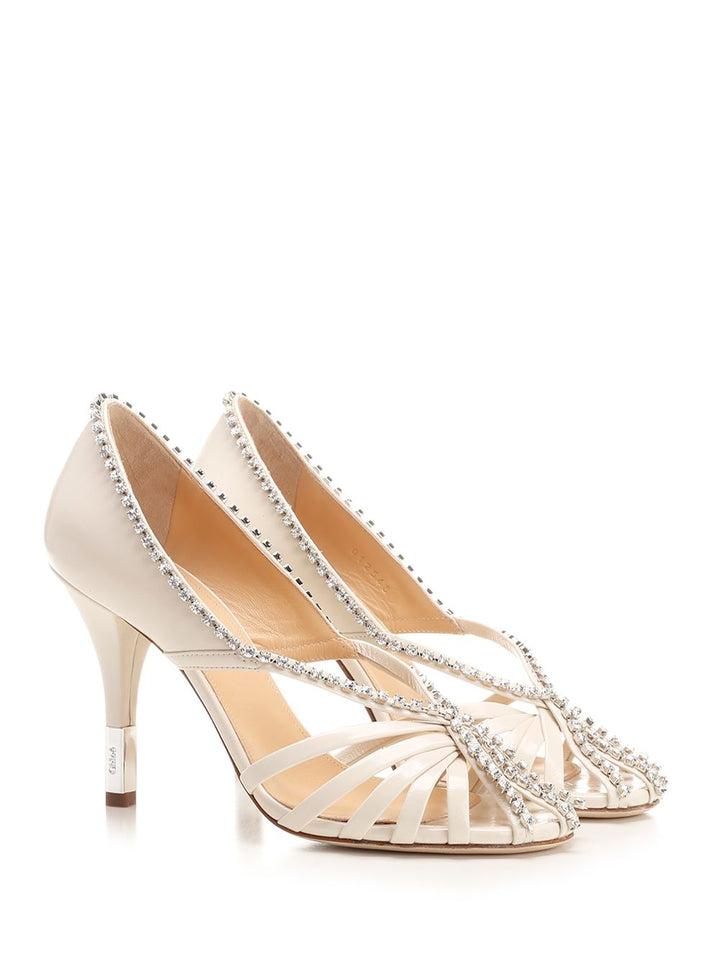 Chloe' Leonie Sandals - White | 21c31820f0ca1d0499bb24deefbf6e7a4d5c2b62