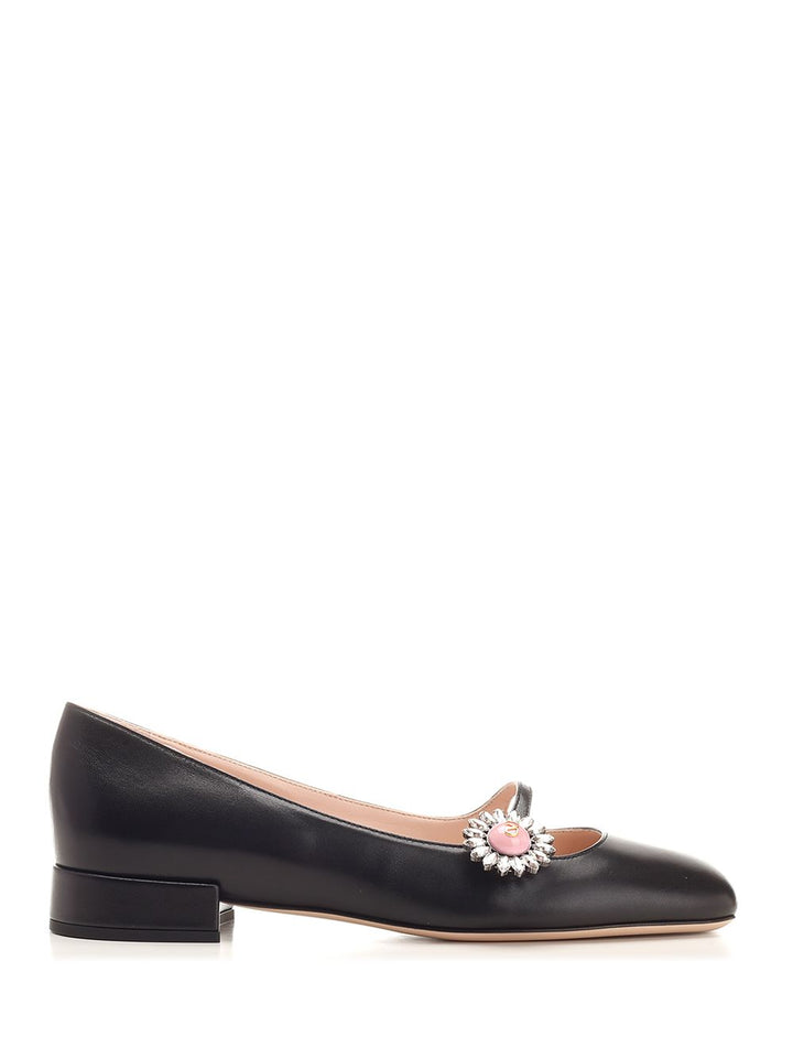 Valentino Garavani Mary Jane Ballet Flat Pumps - Black | 07e7b3bff017fa86ecb609044c54c9647de2e85c