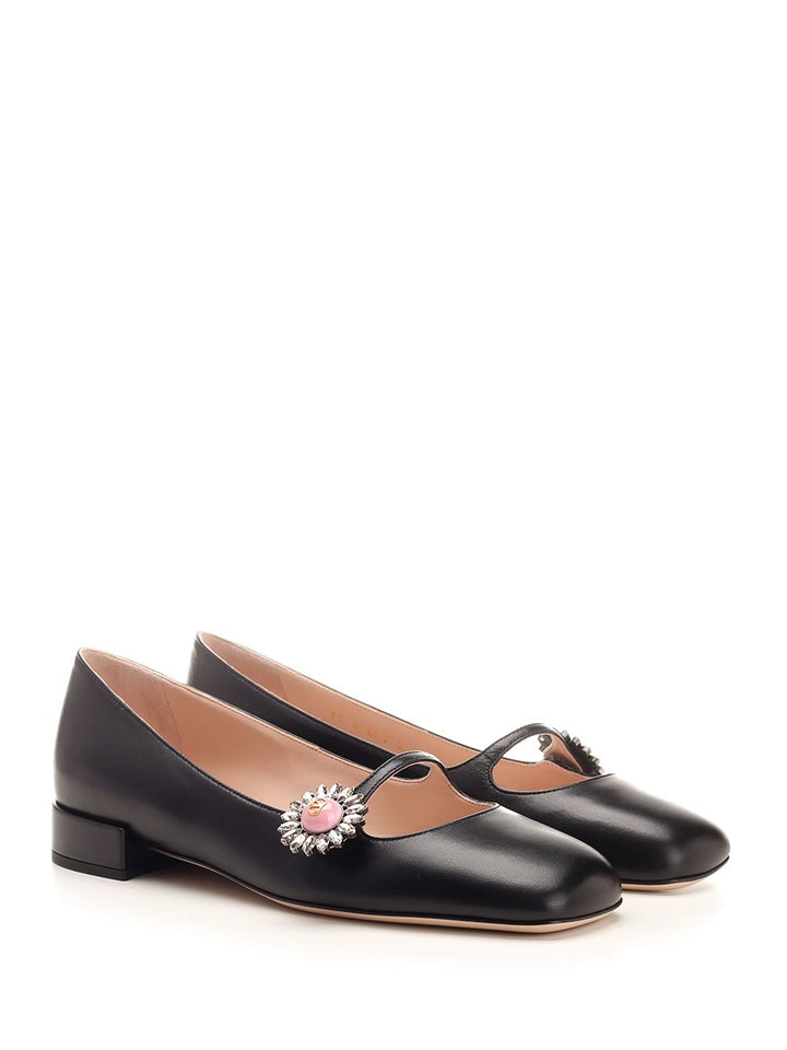 Valentino Garavani Mary Jane Ballet Flat Pumps - Black | 2134309ed57395f2268382bbc78467d449a26418