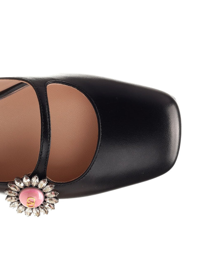 Valentino Garavani Mary Jane Ballet Flat Pumps - Black | 55d8371391b32f1d56ca0ea6b358f1b97a199e04