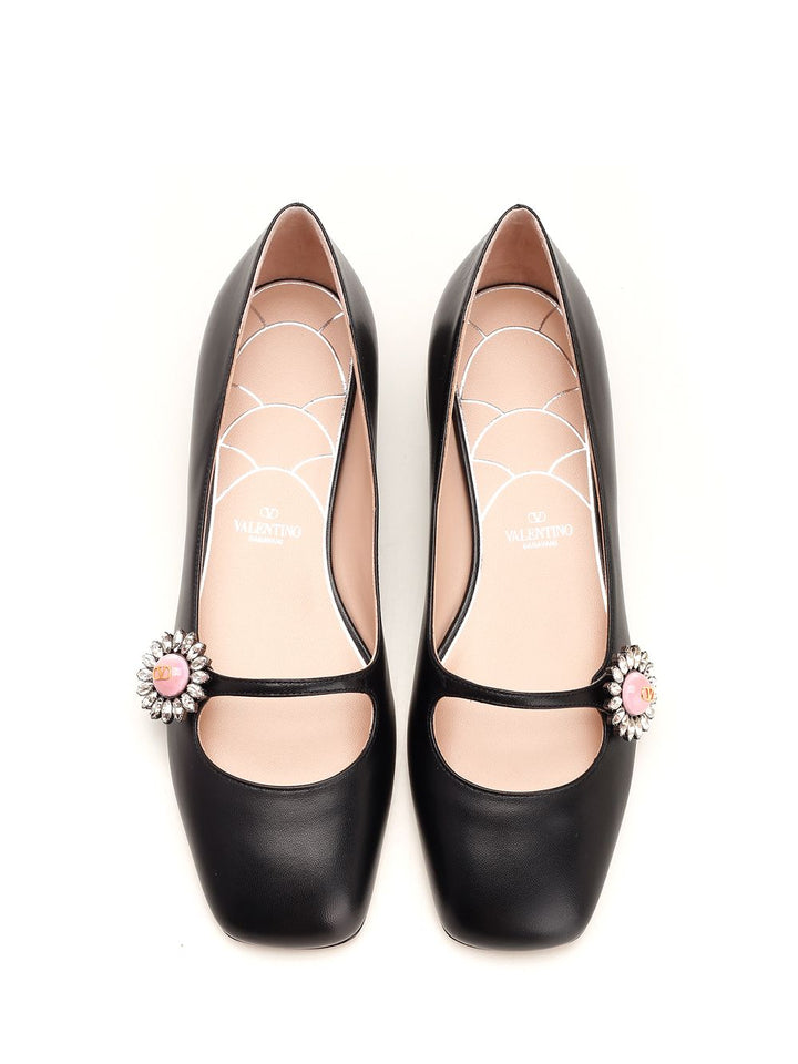 Valentino Garavani Mary Jane Ballet Flat Pumps - Black | 106661d81fb733f6d8aaab924f6333950367e094