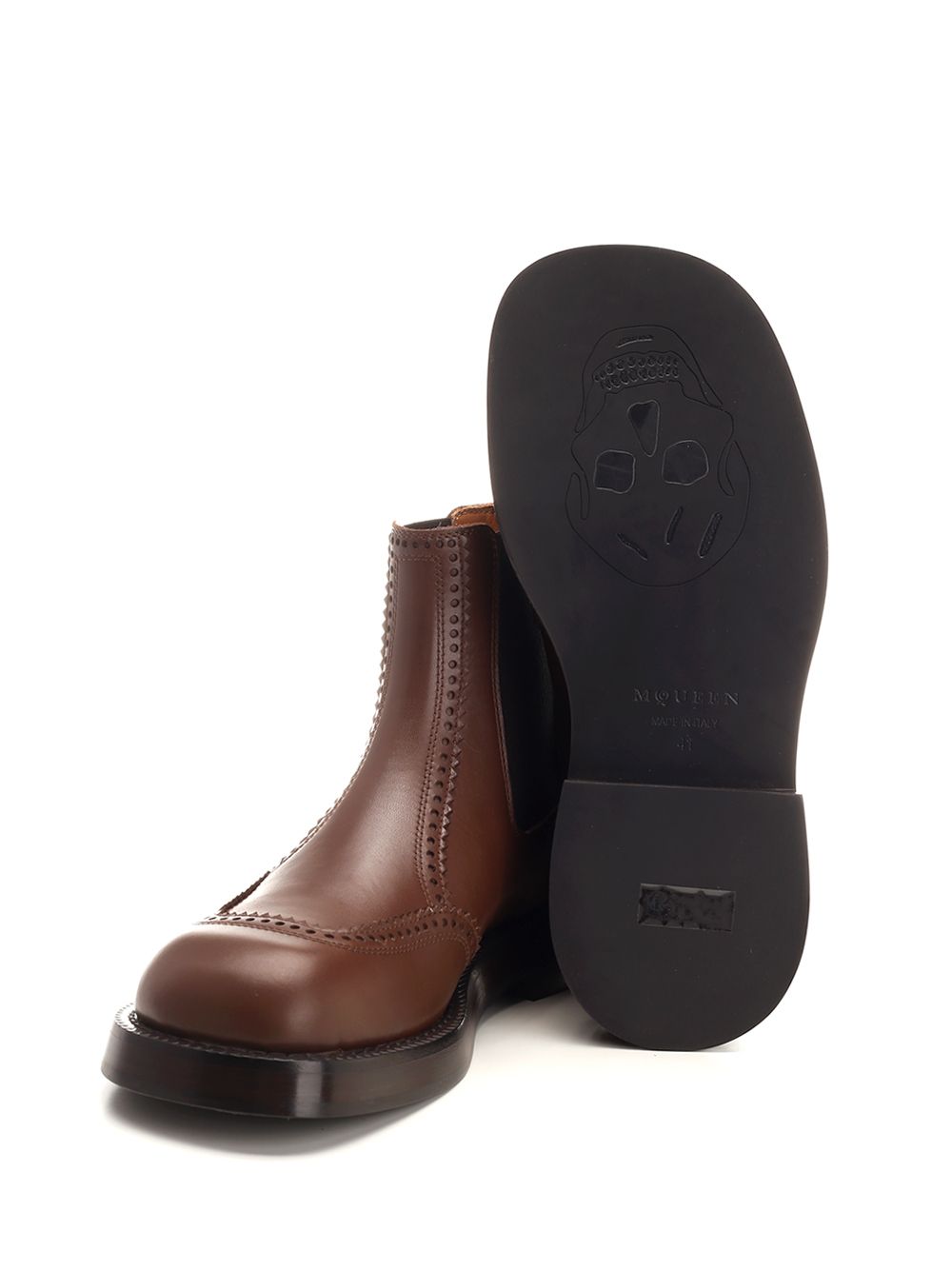 Mcqueen Chelsea Brogue Boots - Brown | 03f96645b36381d99d653258de3cc67e544515d8