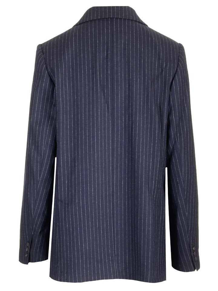 A.P.C. Double-Breasted Blazer Jackets - Blue | f2583b54b21c0c44885eba4eec484c32b5ec0d1d