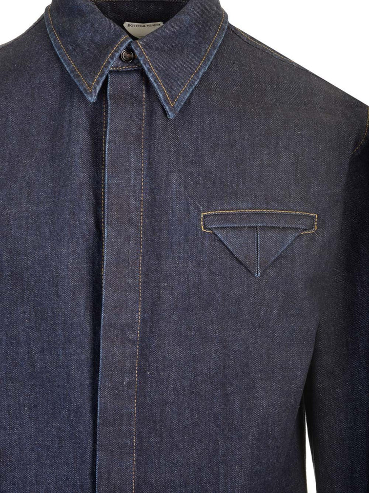 Bottega Veneta Denim Shirt Shirts - Blue | 9a178222ecf7d20cbc3bdaa36c440f01d24113b2