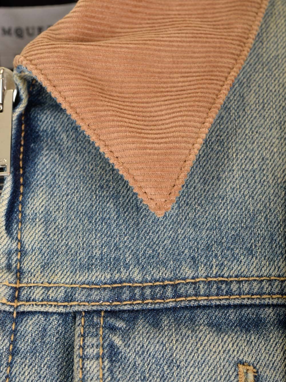Mcqueen Indigo Faded Denim Jacket With Ruffles Jackets - Blue | b2e0b336c685fcdcbfd9105aa2f9245712c40ff1