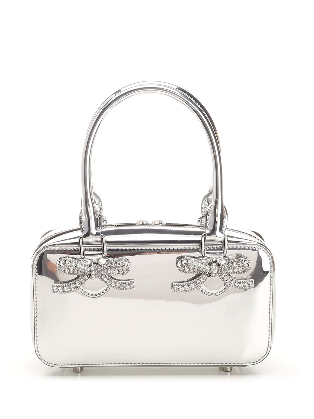 Self-Portrait Mirror-Effect Leather Handbag Handbags - Silver | 22b3c07ffe2feaacbb7b0e200878aa1b9f05a3cc