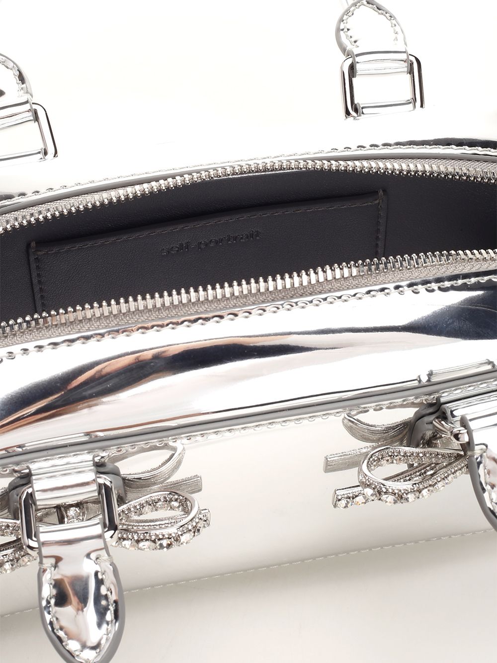 Self-Portrait Mirror-Effect Leather Handbag Handbags - Silver | 3ba86c6f099412ffcb340a8920266fed9dde93ea