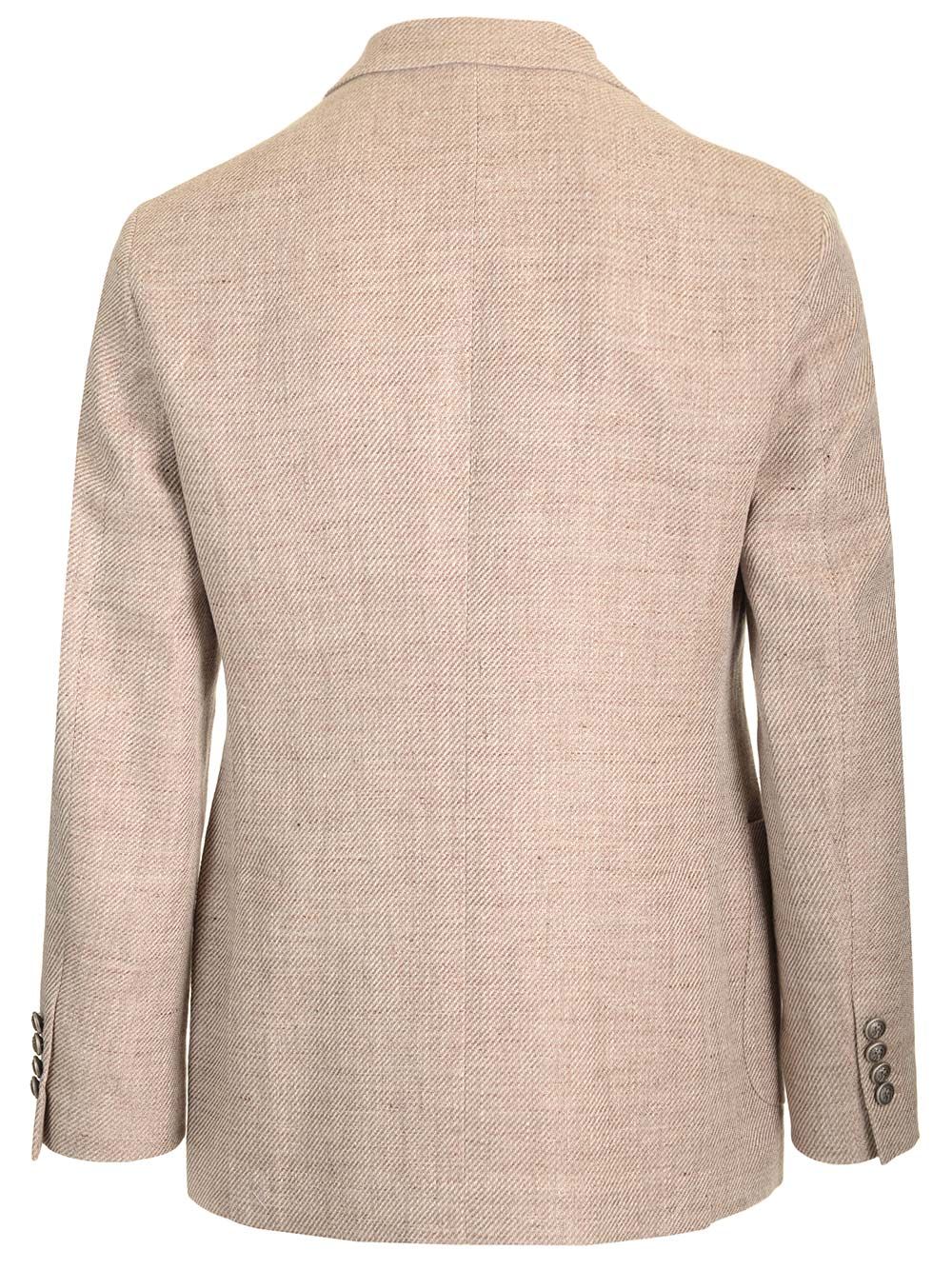 Brunello Cucinelli Double-Breasted Blazer Jackets - Beige | 1ee4e12cd2e3f5381e0fc0b11925f71ffad48cf8