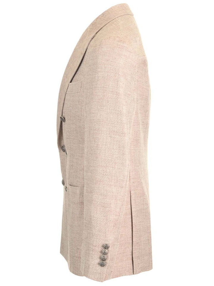 Brunello Cucinelli Double-Breasted Blazer Jackets - Beige | 8fd7032c4c738501c88721bae625403404523034