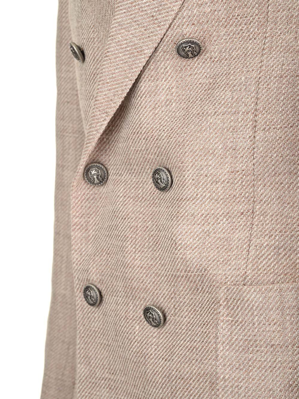 Brunello Cucinelli Double-Breasted Blazer Jackets - Beige | 65b18854910ac69a92e8e3264c6af2c693ac1c4b