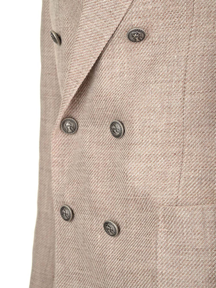 Brunello Cucinelli Double-Breasted Blazer Jackets - Beige | 65b18854910ac69a92e8e3264c6af2c693ac1c4b