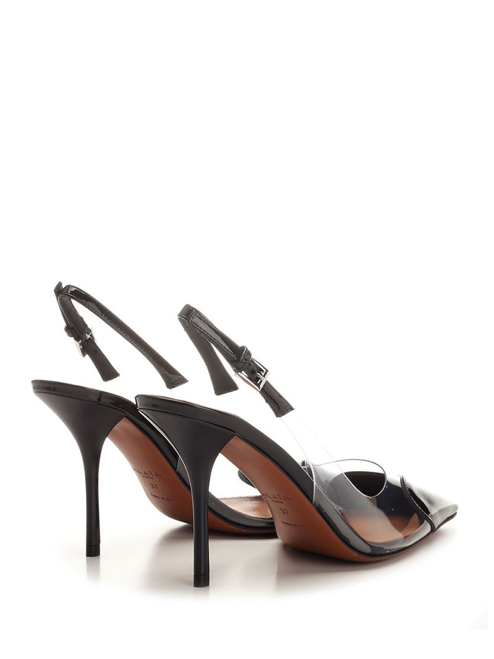 AlaÏA Le Cœur Patent Leather Slingback Pumps - Black | 4e1cac2221211aa263adc6f2fd026bd7b8bc43c5
