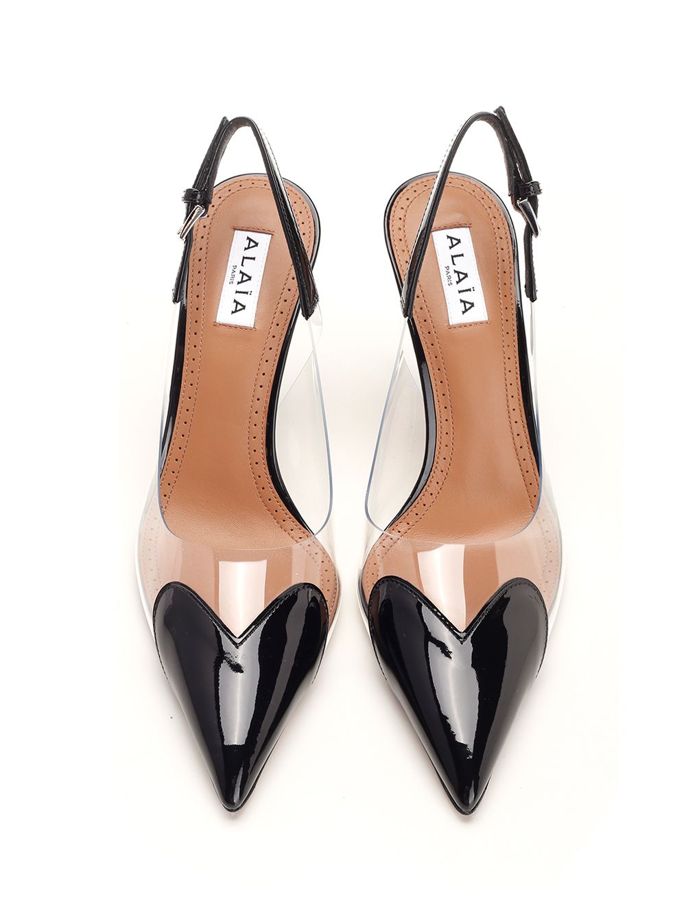 AlaÏA Le Cœur Patent Leather Slingback Pumps - Black | 68e1ff73f8977325c9b37415dc0d85ea960cab62