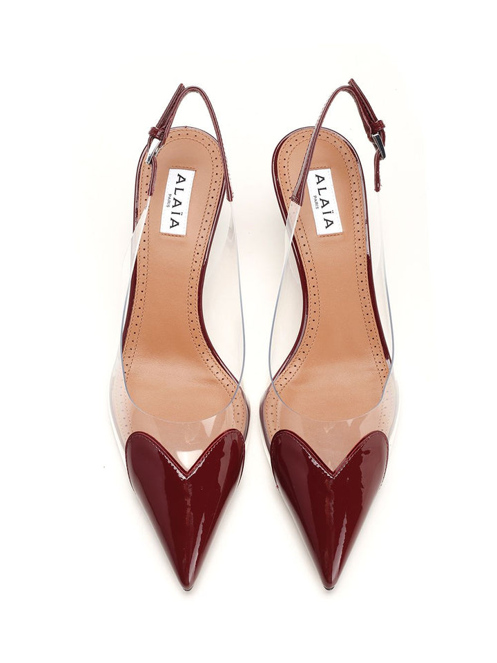 AlaÏA Le Cœur Patent Leather Slingback Pumps - Bordeaux | c4446984cea73091b7502067a0105d4202a45323