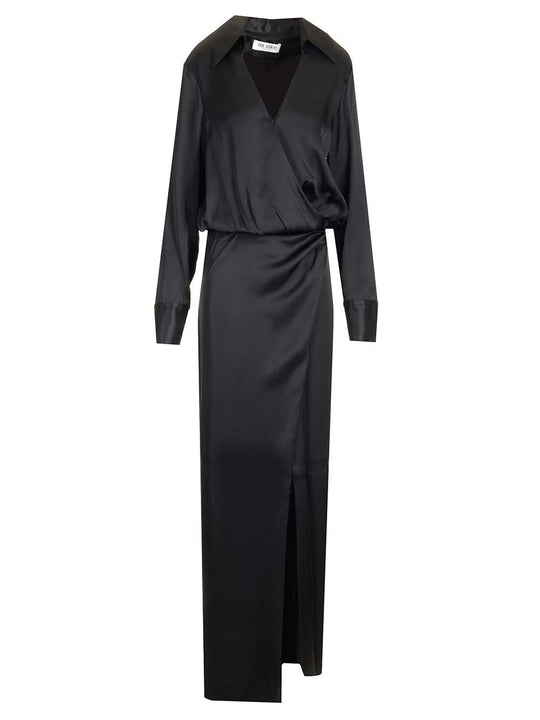 Satin Midi Dress Dresses Black
