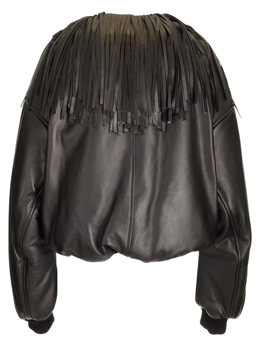 AlaÏA Fringed Bomber Jacket Jackets - Black | e8a7de1ec9eee2d8e2e6374354fde38142bb515e